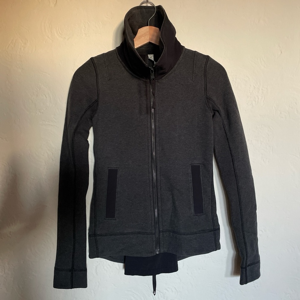 Lululemon Gray Zip Up with Black Accents